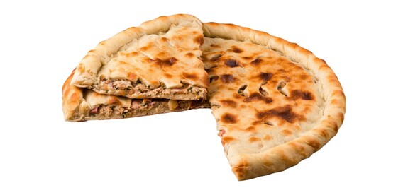 Пирог с ветчиной, курицей и сливочным сыром